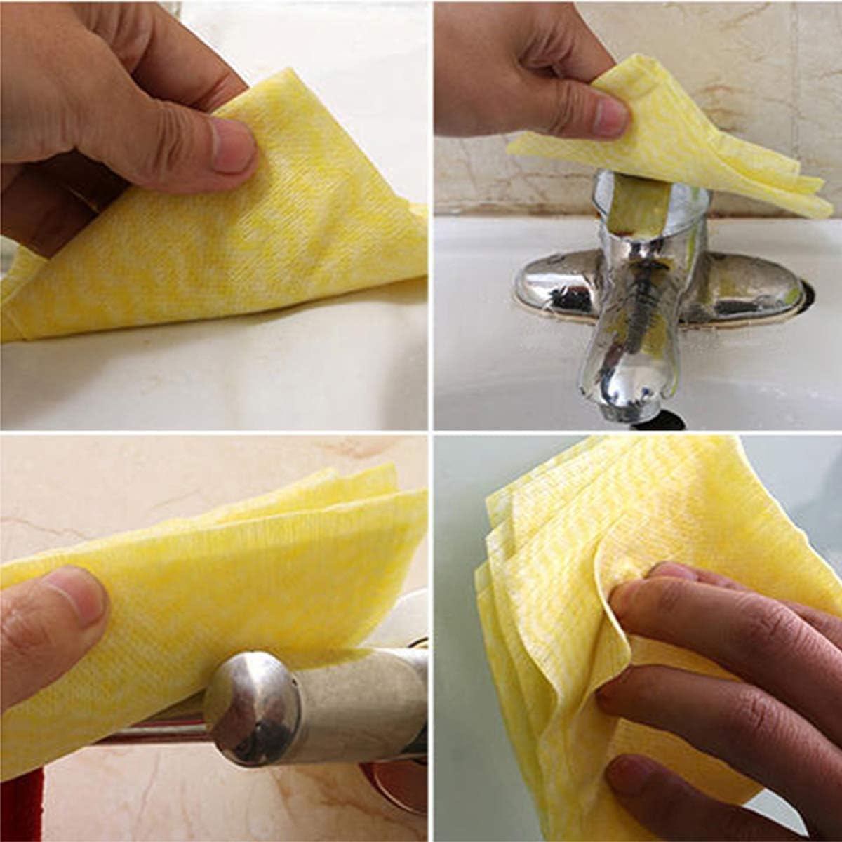 KMAKII 80 Pack Disposable Dish Cloths Heavy Duty Reusable Cleaning Wipes Dish Rags For Kitchen, 14