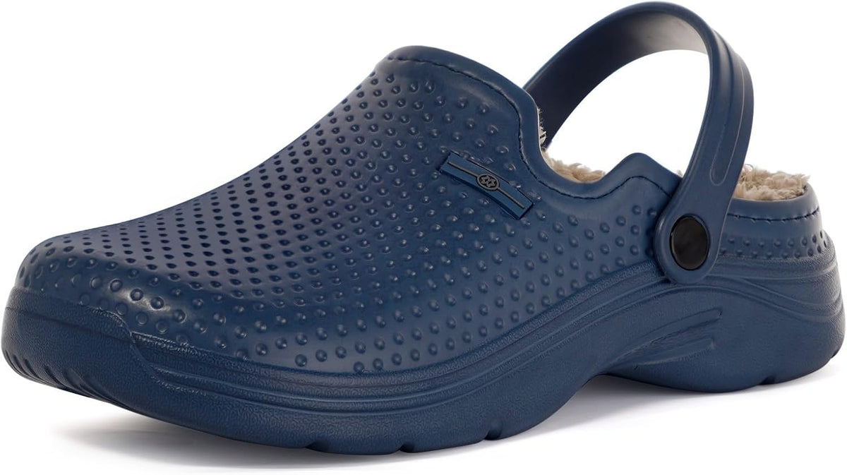 Womens Mens Fur Lined Clogs Waterproof Garden Shoes Winter Warm Fleece Lining Fuzzy House Home