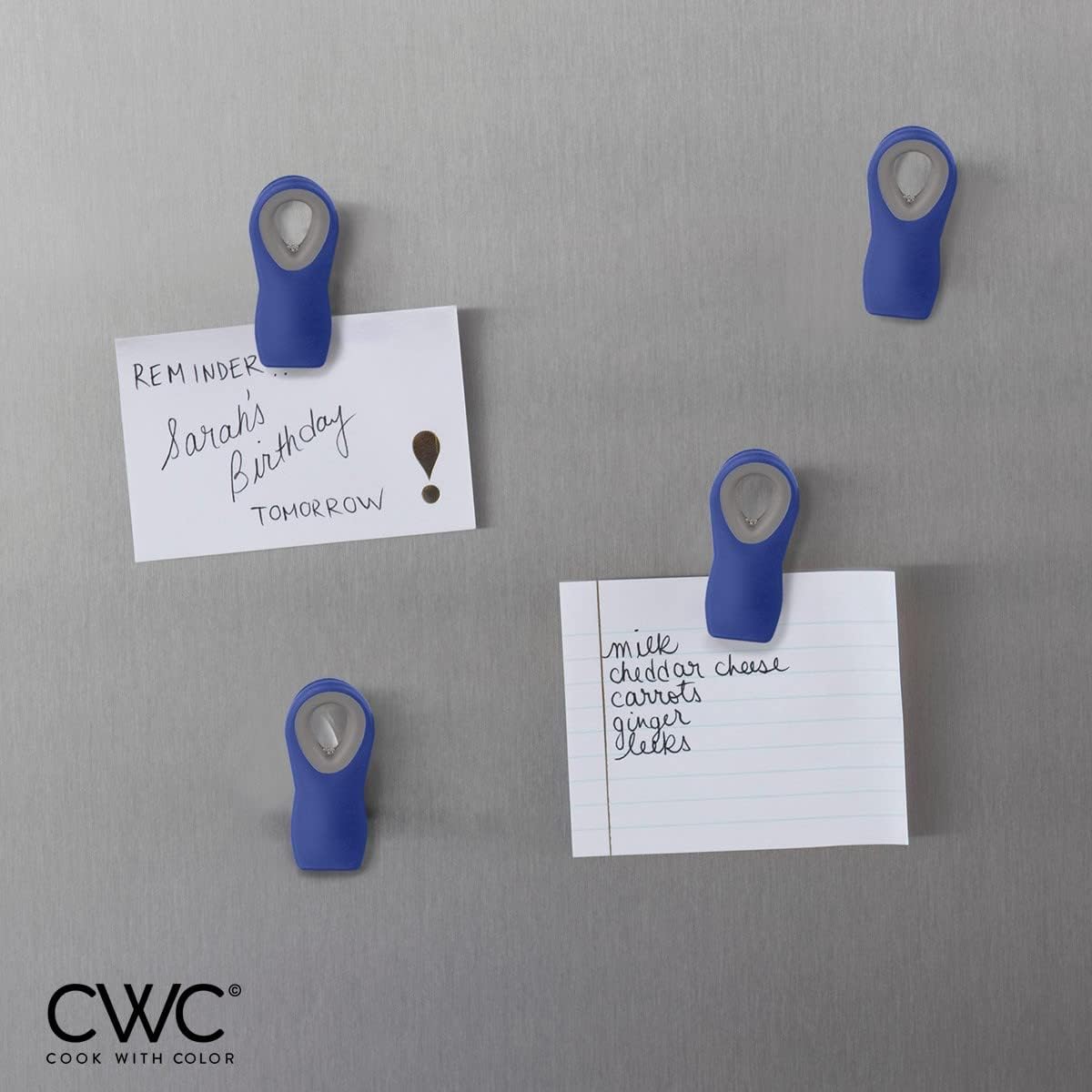 COOK WITH COLOR Bag Clips - Heavy Duty Chip Clip and Refrigerator Magnet Clips for Food Storage