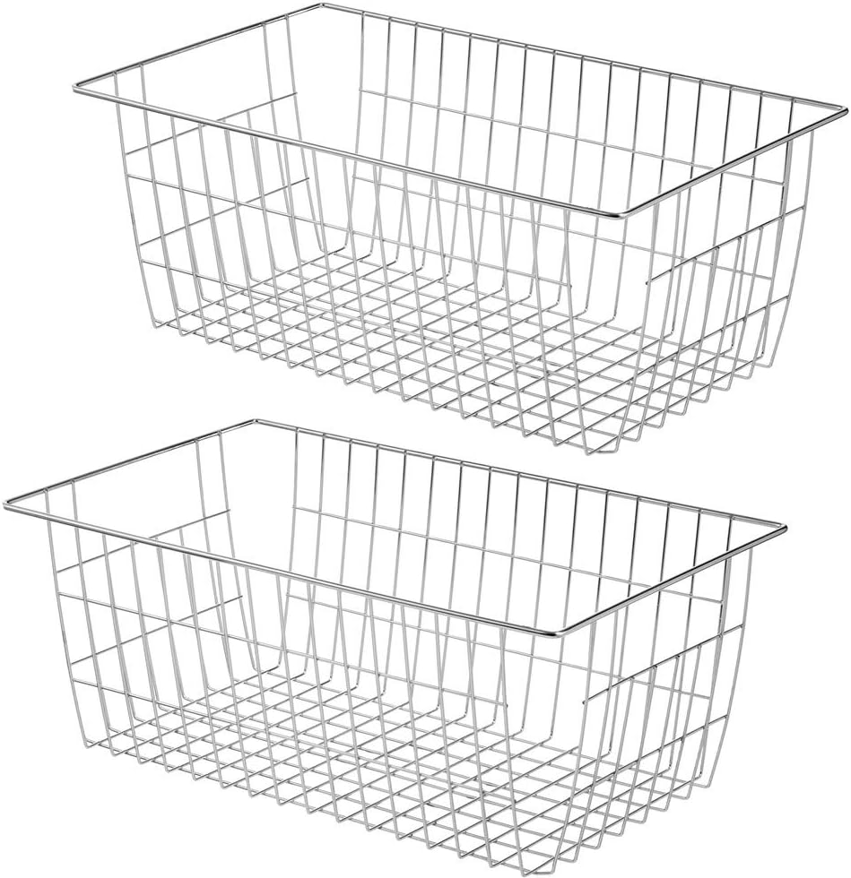 Freezer Wire Storage Baskets,Farmhouse Organizer Storage Bins Large Organizer Bins for Laundry