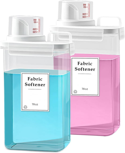 2 Pack Laundry Detergent Dispenser, 78oz Detergent Dispenser, Refluxable Laundry Detergent