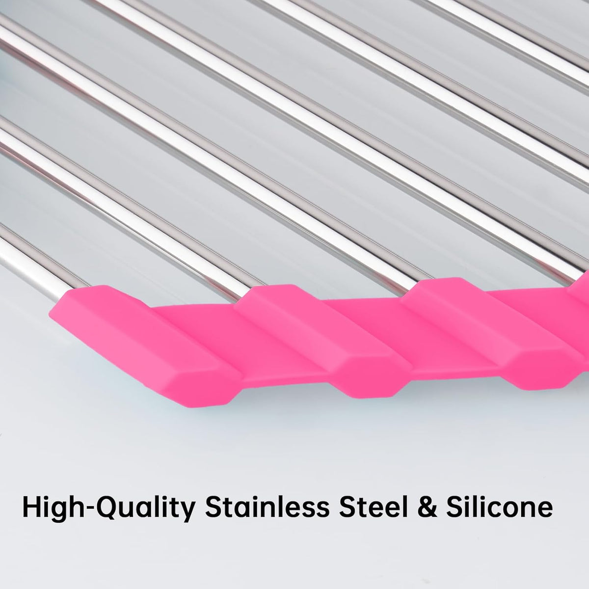 Tomorotec Triangle Roll-Up Dish Drying Rack for Sink Corner - Small, Foldable, Stainless Steel