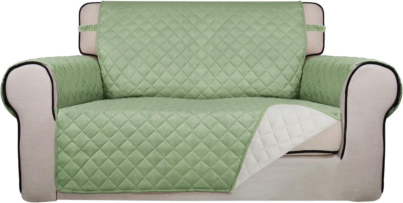 PureFit Reversible Quilted Sofa Cover, Water Resistant Slipcover Furniture Protector, Washable