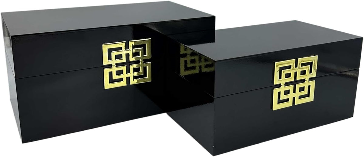 Galt International Storage Box Set Decorative Storage Box w/Hinged Lid Classic Design Wood Decor