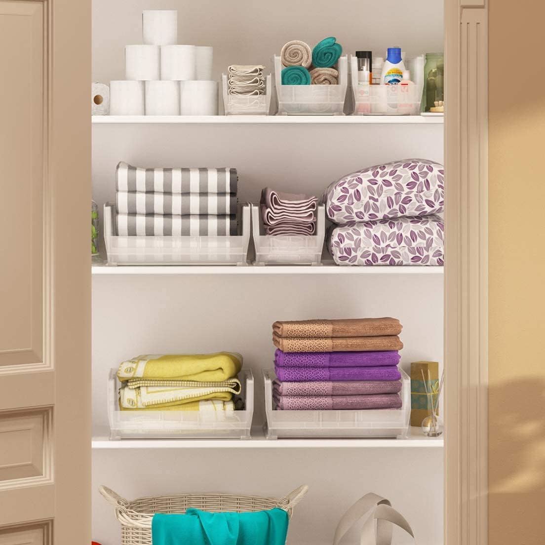 Akro-Mils 30240 AkroBins Plastic Storage Bins, Space-Saving Stackable Bins for Garage, Pantry