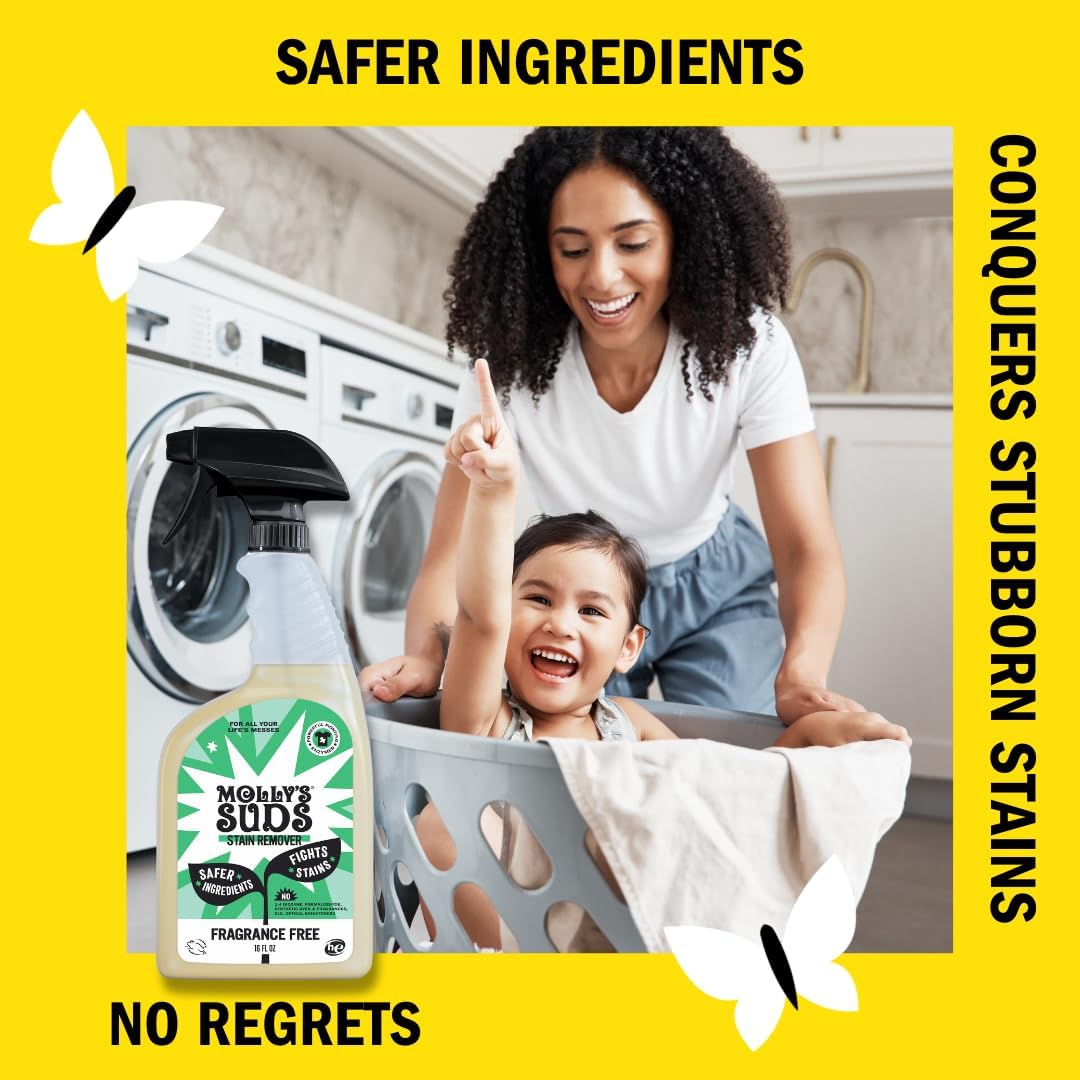 Molly's Suds Stain Remover Spray | Gentle Yet Powerful, Great for Baby & Pet Stains | Clean, Simple