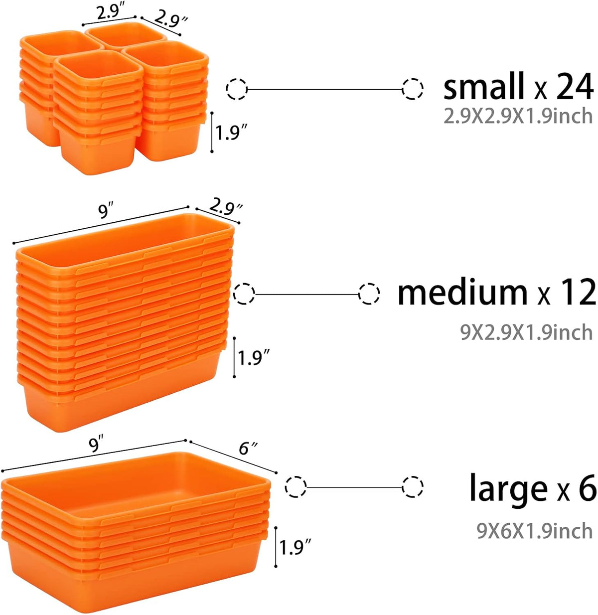 42 Pack Tool Box Organizer Tool Tray Dividers, Rolling Tool Chest Cart Cabinet Workbench Desk