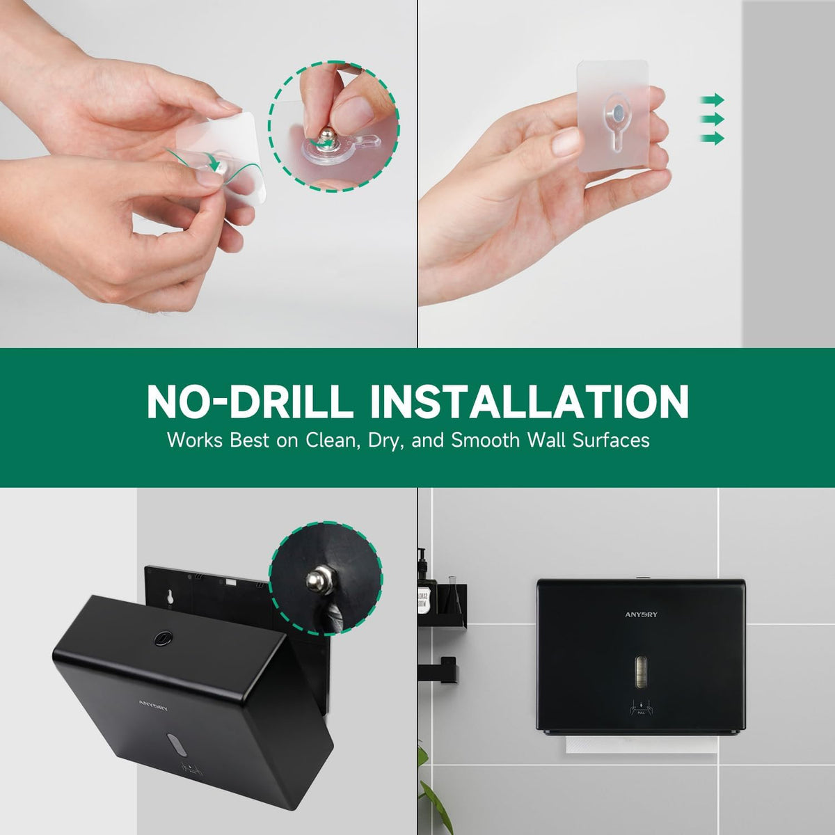 Wall-Mounted Paper Towel Dispenser – Fits Tri-Fold Towels up to 10x3.1 Inches, Holds 200 Sheets