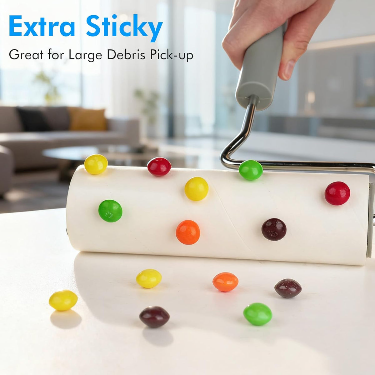 Extra Sticky Large Surface Lint Roller, 6.3'' Giant Lint Roller for Pet Hair, Lint Remover Roller