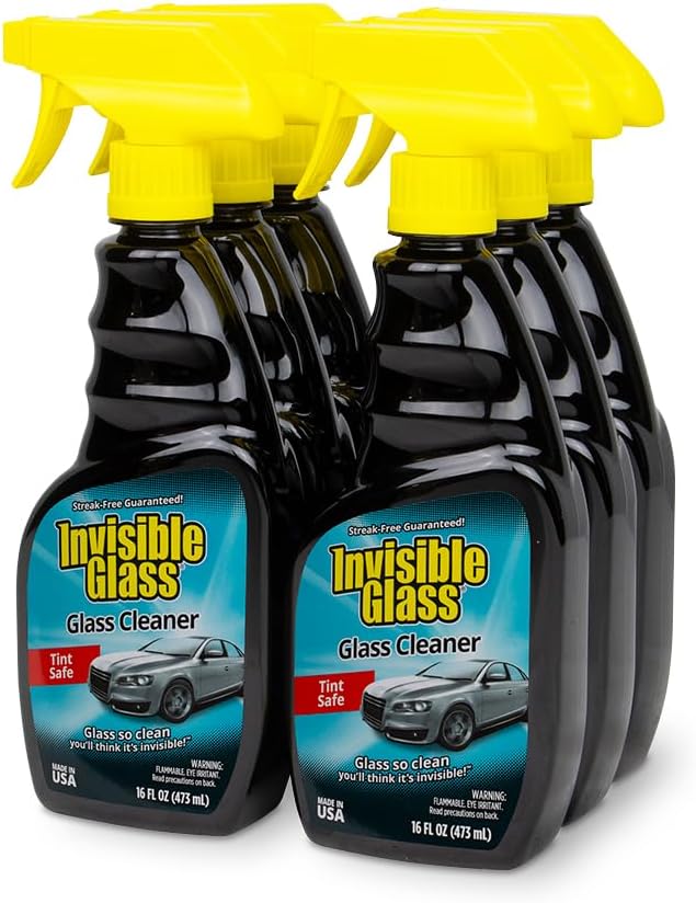 Invisible Glass 92163-6PK Premium Glass and Window Cleaner for Auto and Home Cleans Glass, Windows