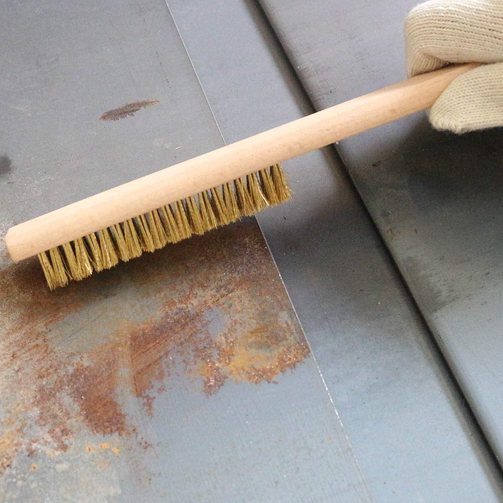 MAXMAN Brass Brush 3Pcs, Soft Brass Bristle Wire Brush for Cleaning Metal Rust, Welds, Home and
