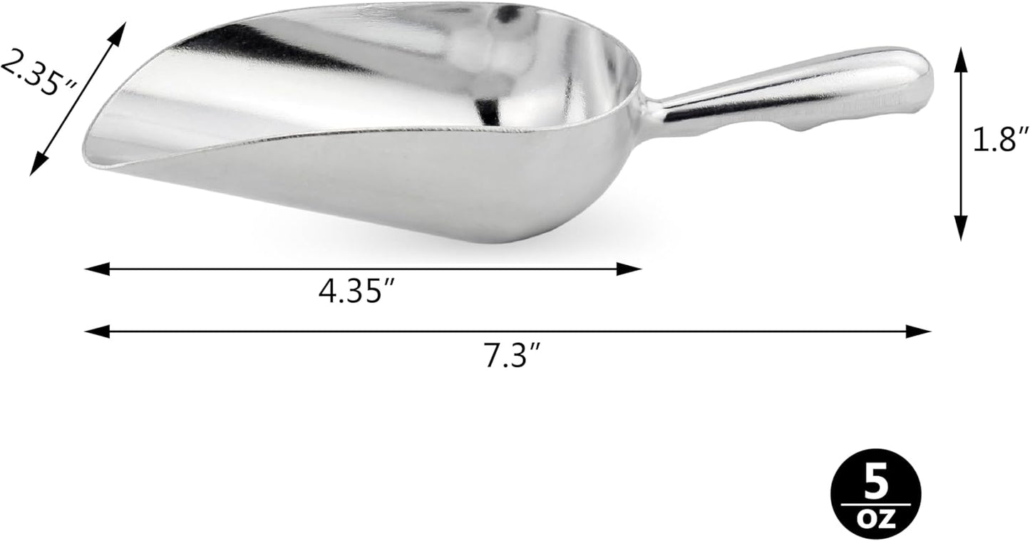 New Star Foodservice 34509 One-Piece Cast Aluminum Round Bottom Bar Ice Flour Utility Scoop