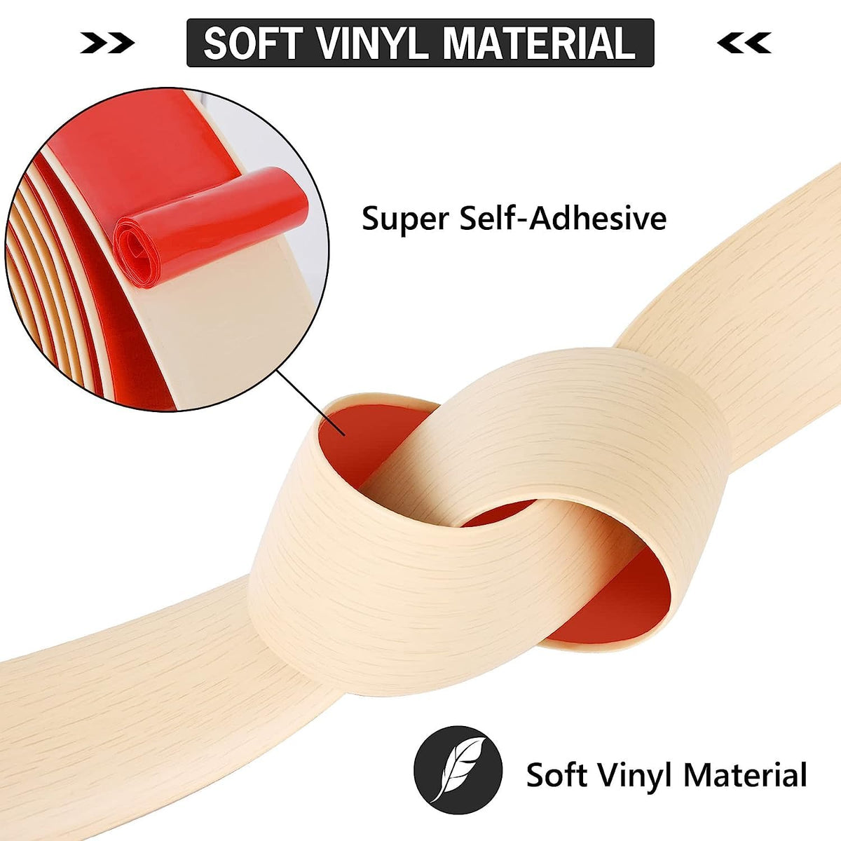 5Ft Floor Transition Strip Self Adhesive Vinyl Cover Floor Strip Flat Divider Transition Strip Wood