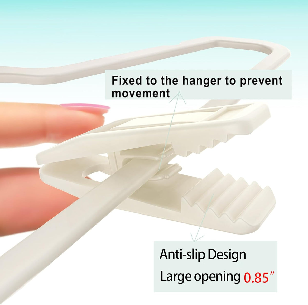 Hanger Clips Perfect for Velvet Hangers (Beige, 80 PCS), Strong Plastic Clips Pant Skirt Hanger