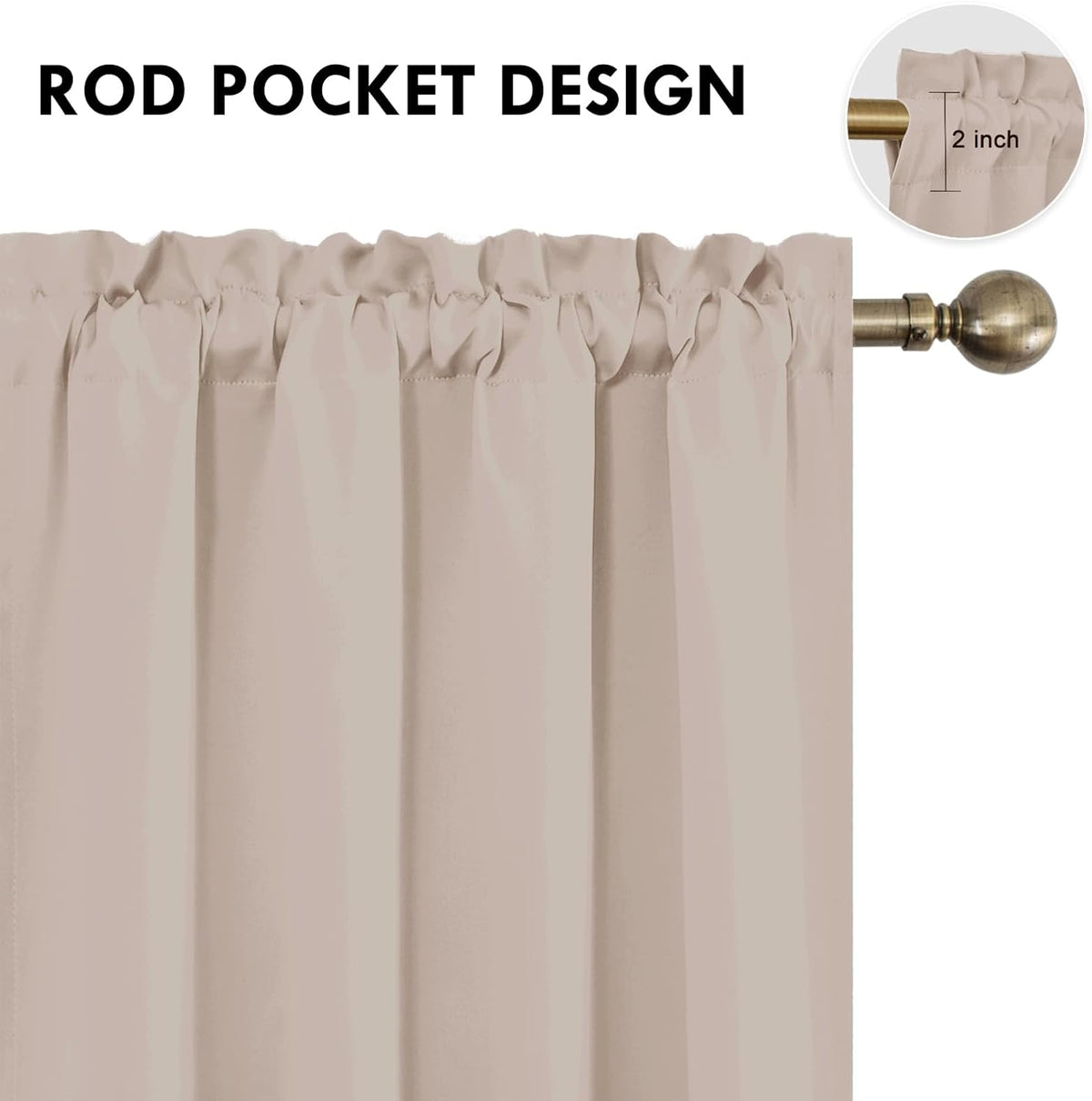 DWCN Blackout Curtains for Living Room Thermal Insulated, Energy Saving & Noise Reducing Bedroom
