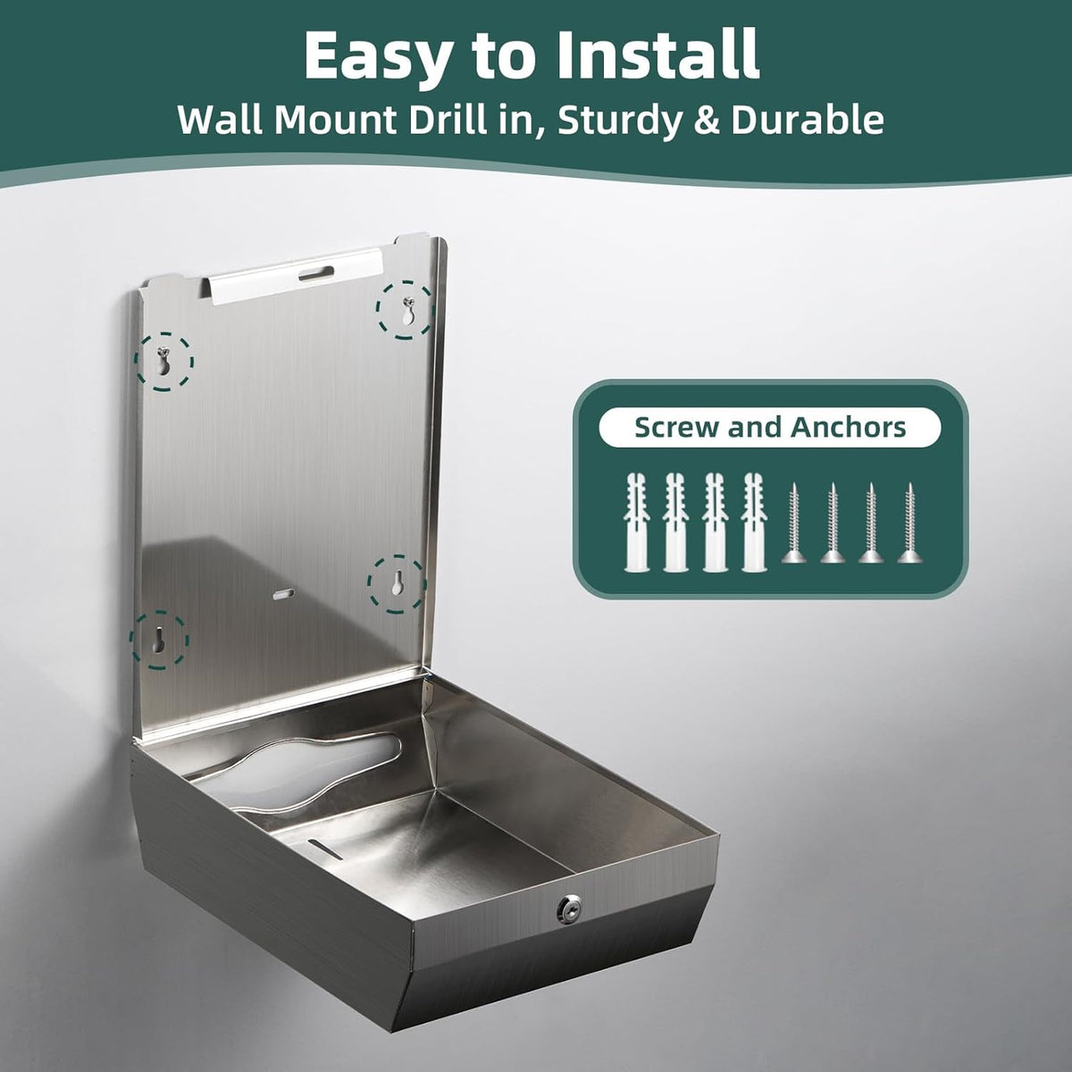 Paper Towel Dispenser Wall Mount, Large Commercial C/Z Tri Fold Multifold Hand Towels Dispenser