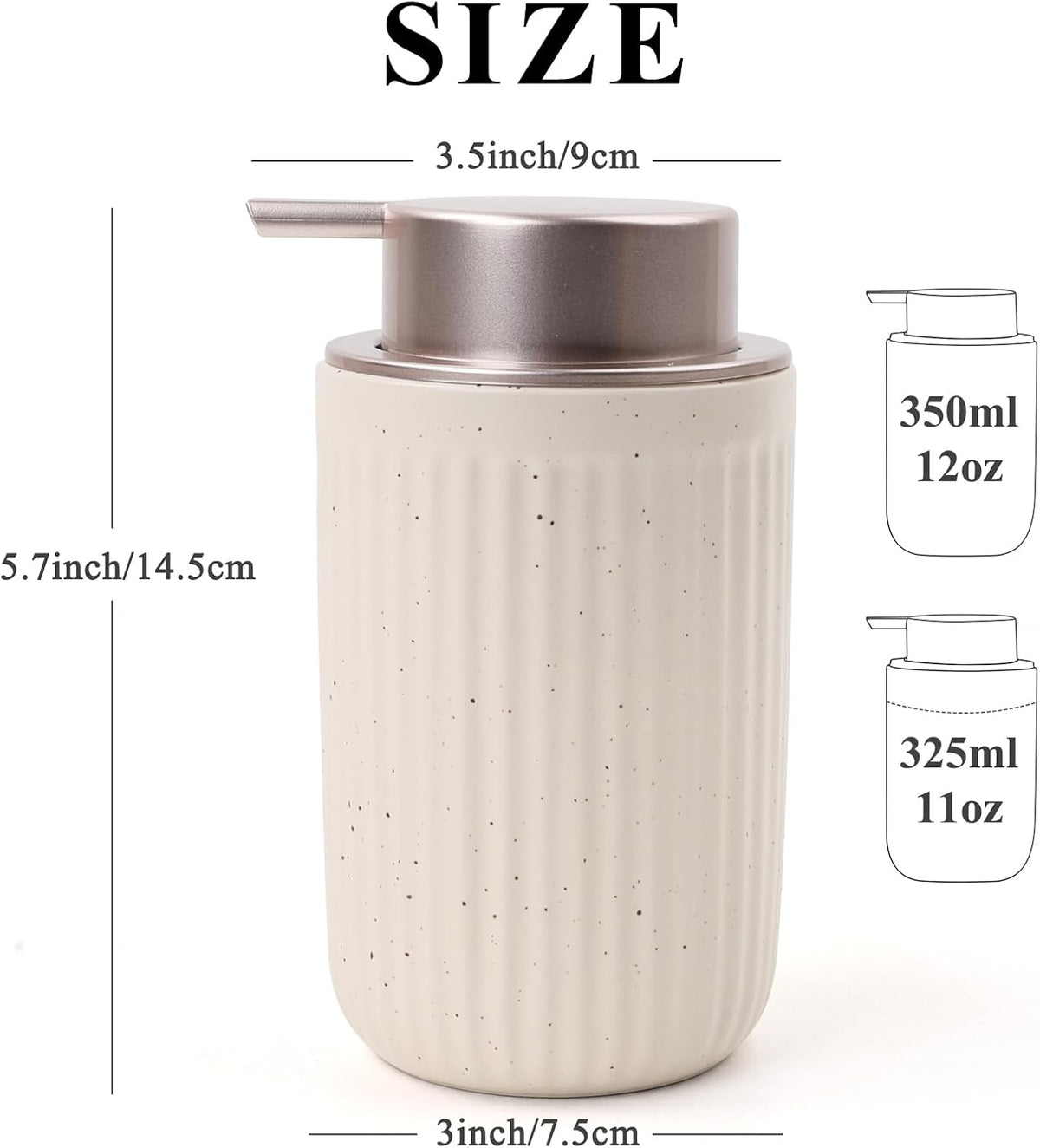 BosilunLife Foam Hand Soap Dispenser - Ceramic Foaming Soap Dispenser for Bathroom 12oz Refillable
