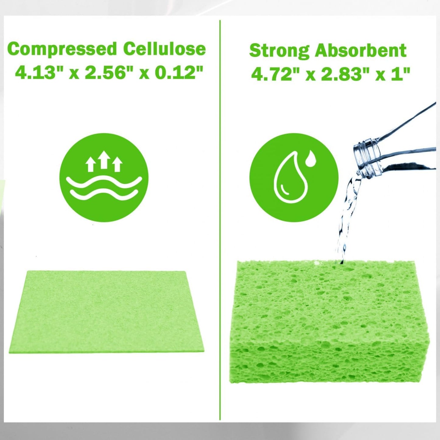 YoleShy Sponge Kitchen Natural Cellulose Sponges 10 Pack Compressed Sponges for Cleaning Reusable