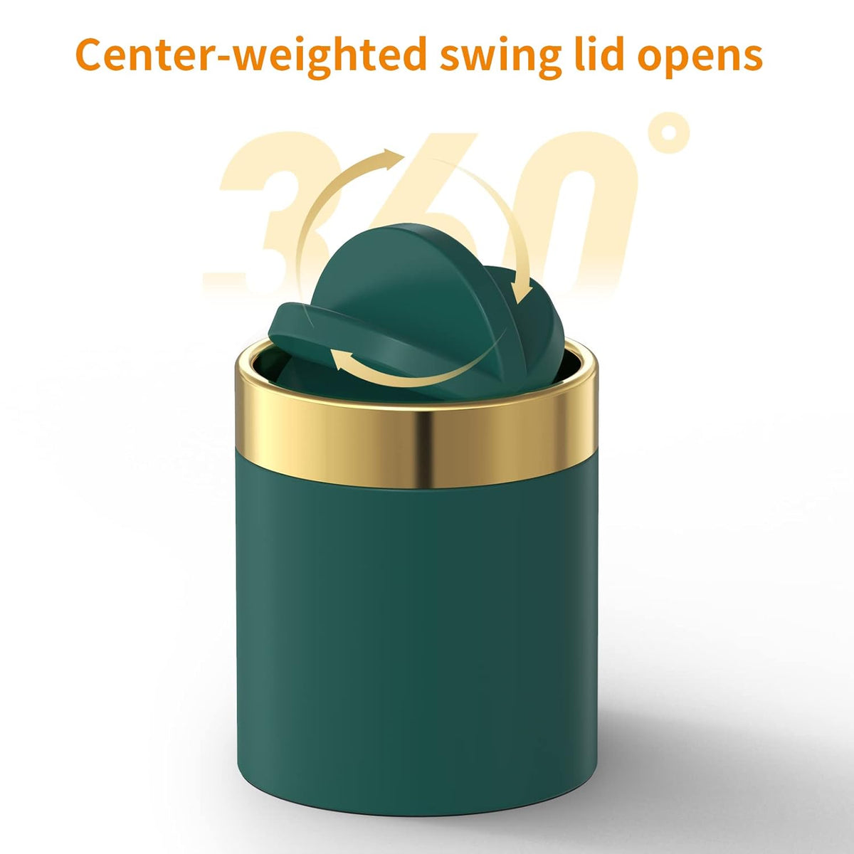 Mini Trash Can with Lid, Desktop Small Trash Can Recycling Bin Cute Metal Garbage Can for Tabletop