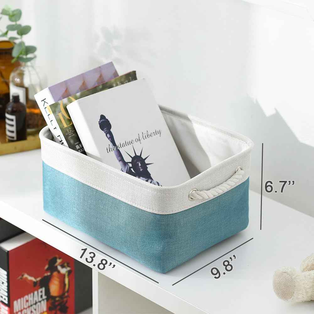 TheWarmHome Fabric Storage Bins Baskets for Organizing,Sturdy Storage Basket W/Handles, Decorative