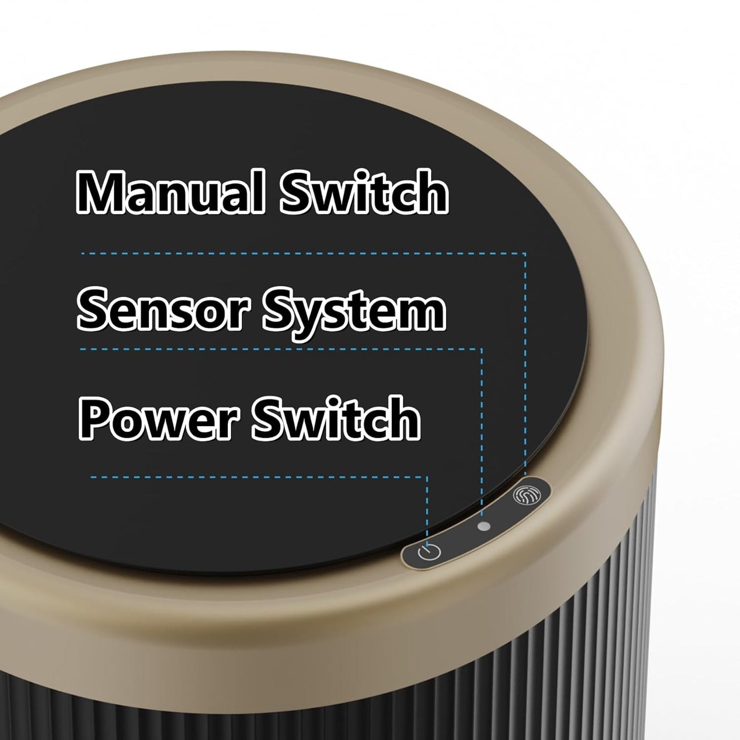 URALFA Automatic Motion Sensor Bathroom Trash Can with Lid, 10.5 Liter / 2.8 Gallon Touchless Trash