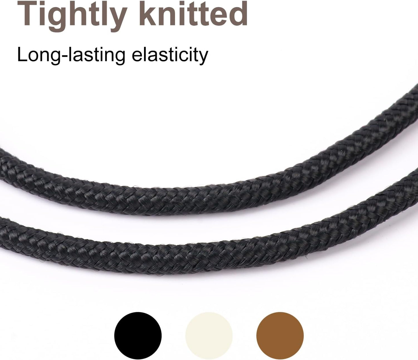 500 Feet 1/4 Inch Black Polyester Rope, 6 mm Polypropylene Utility Rope for Kayaking, Camping, Home