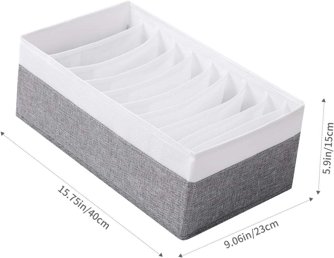 4 Packs T-shirt Drawer Organizers for Clothing,10 Grids Compartment Wardrobe Storage Box, Clothes