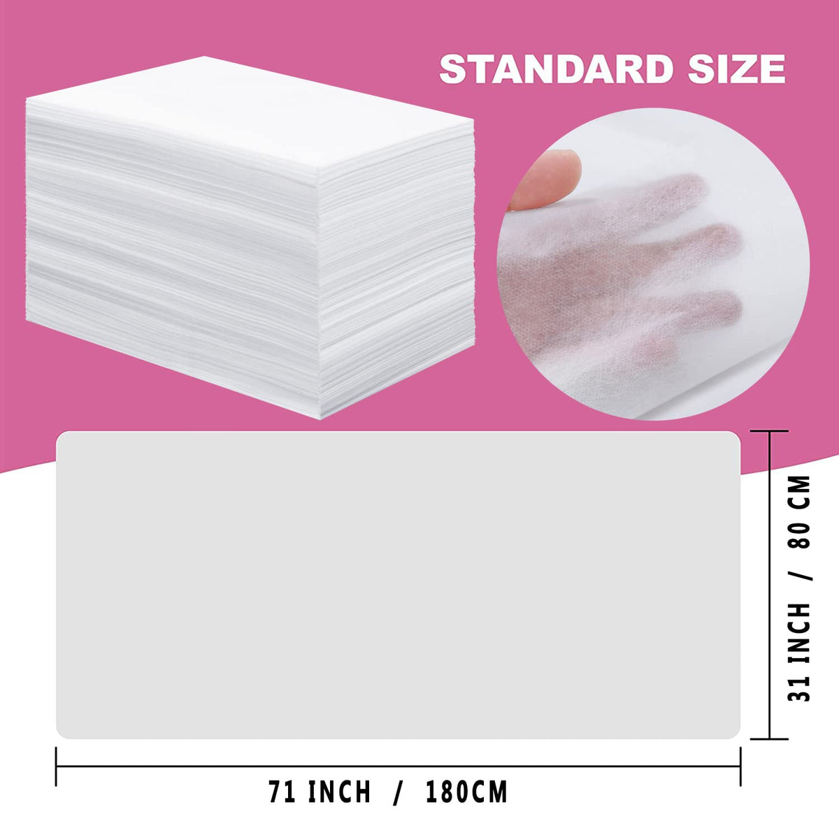 200 Pcs Disposable Bed Sheets 31" x 71" Massage Table Sheets Non Woven Fabric SPA Bed Cover