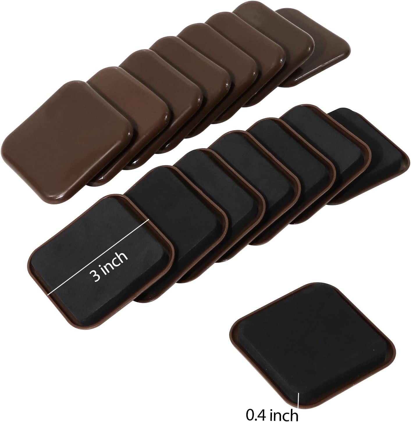 Square Furniture Sliders, 16pcs 3 inch Furniture Moving Kits Carpet Slider for Moving Heavy
