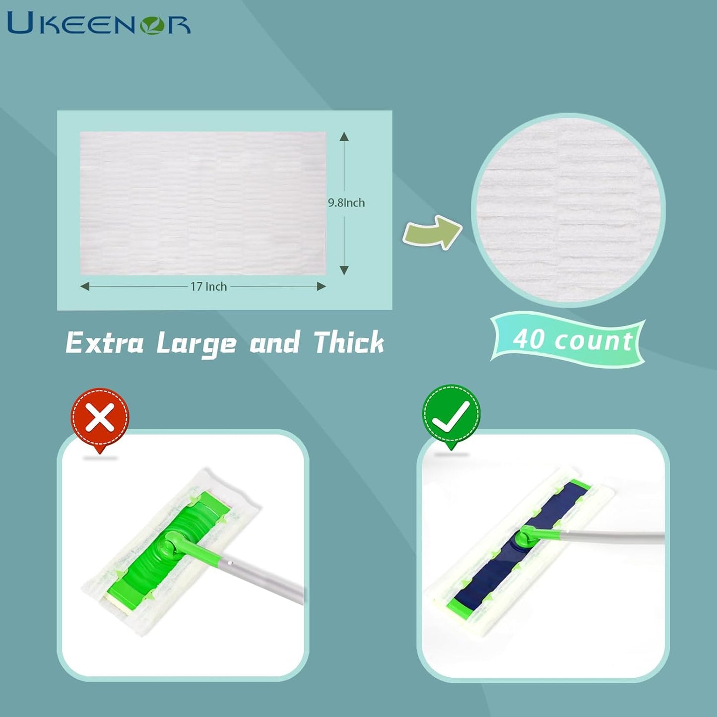 XL Dry Mop Refills 80 Counts Disposable Dusting Cloths Dry Sweeping Refills Dry Duster Cloths Mop