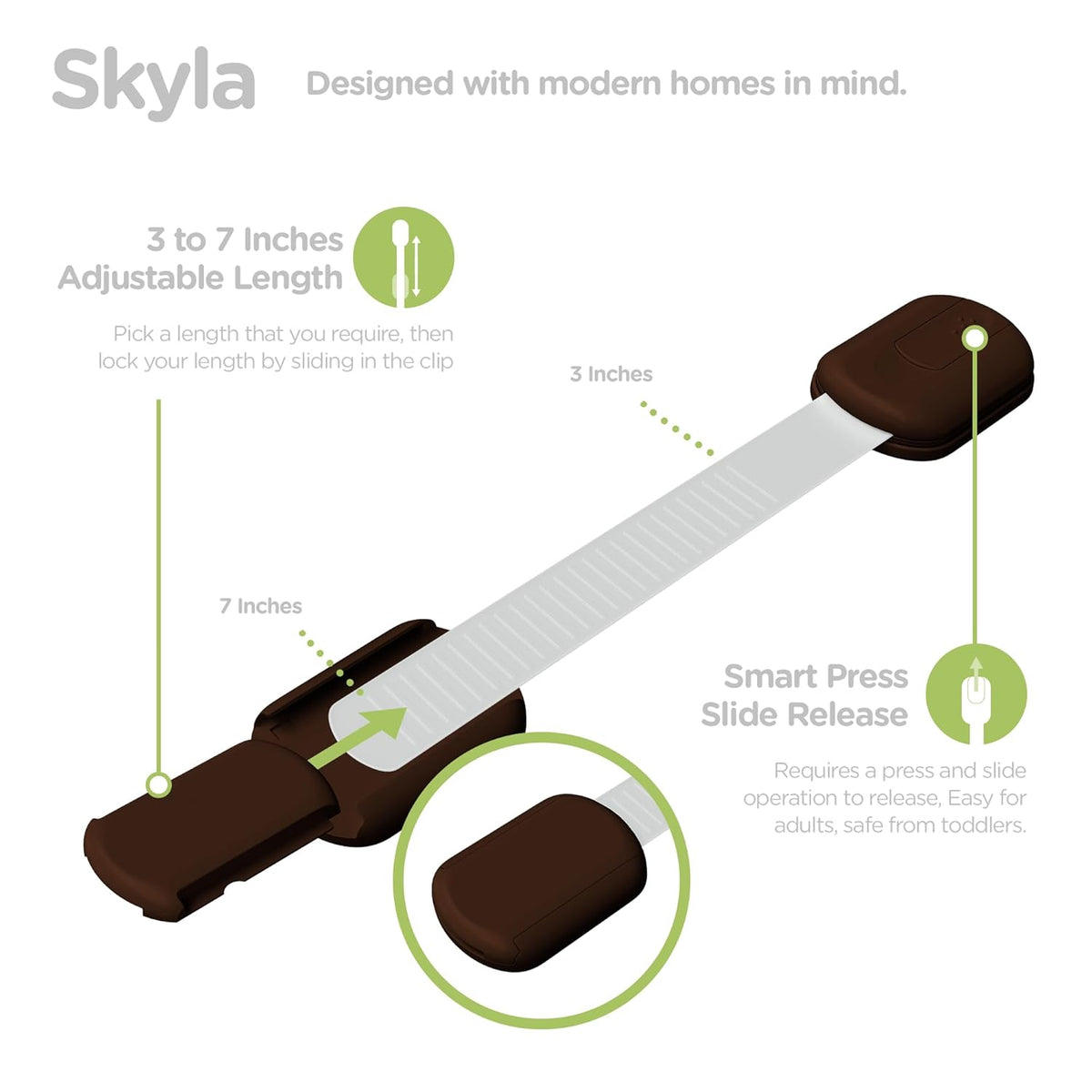 Baby Proofing Child Safety Locks (12 Pack) by Skyla Homes - The Safest, Quickest and Easiest 3M