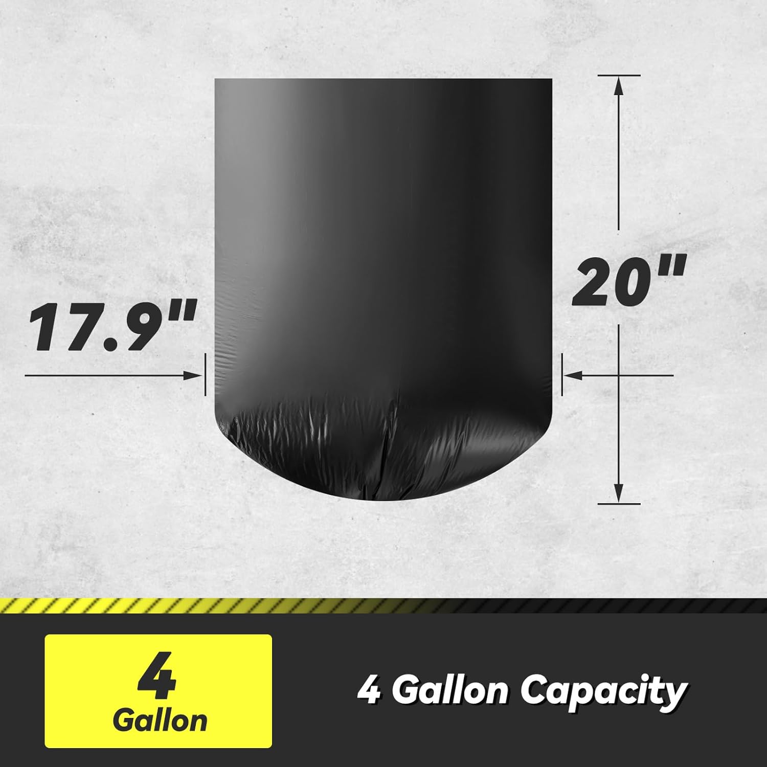 100 Count 17 Micron Extra Heavy Duty 4 Gallon Trash Bags, Sturdy & Tear-Resistant Small Trash Bags