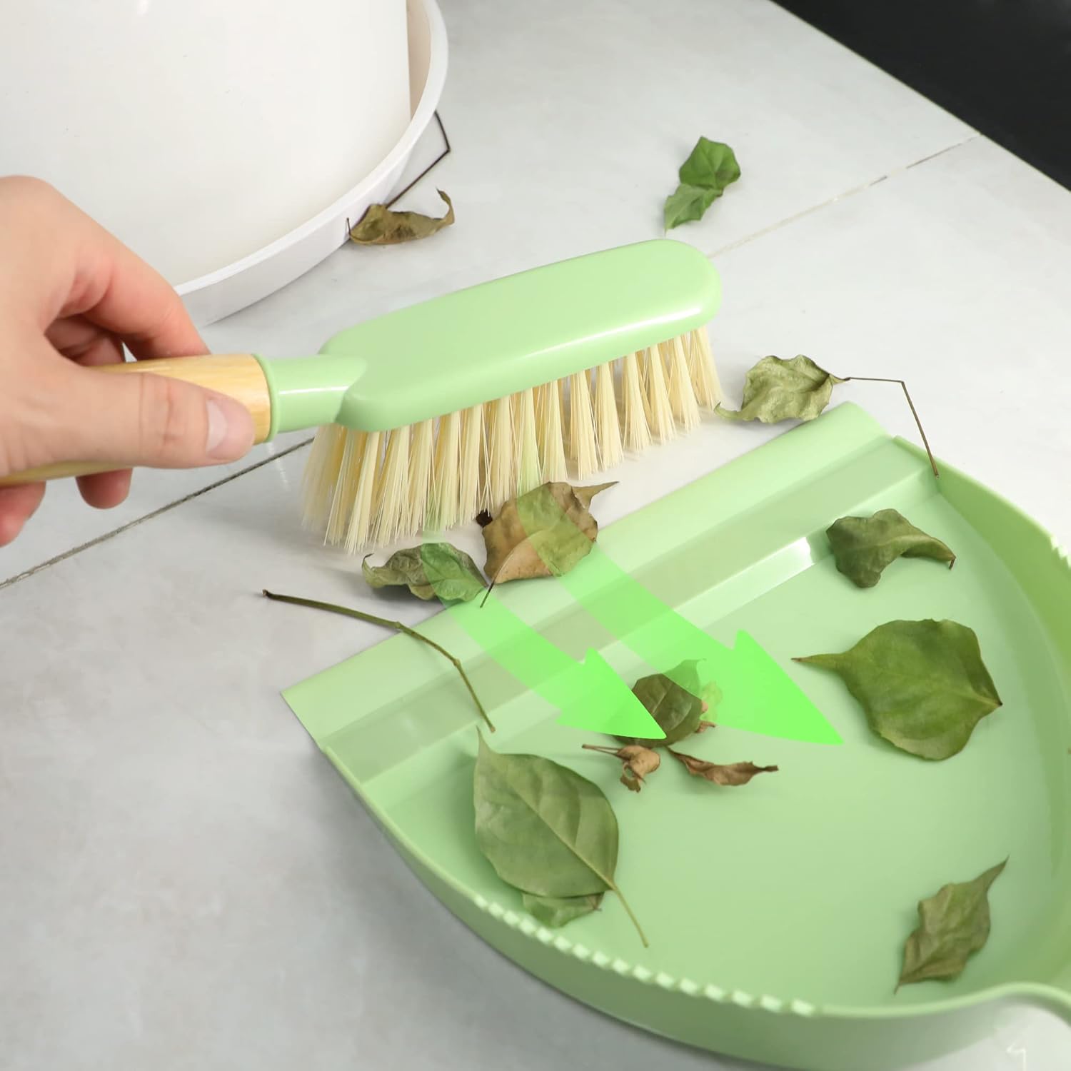 Dust Pan and Brush Set - Small Dustpan and Brush Set, Handheld Broom and Dustpan Set, Brush and
