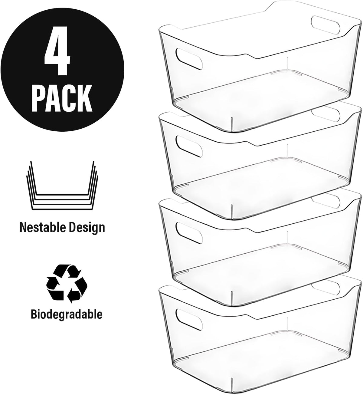 Clear Storage Bins, Pantry Organizers and Storage Containers Fridge Organizer Bins Kitchen