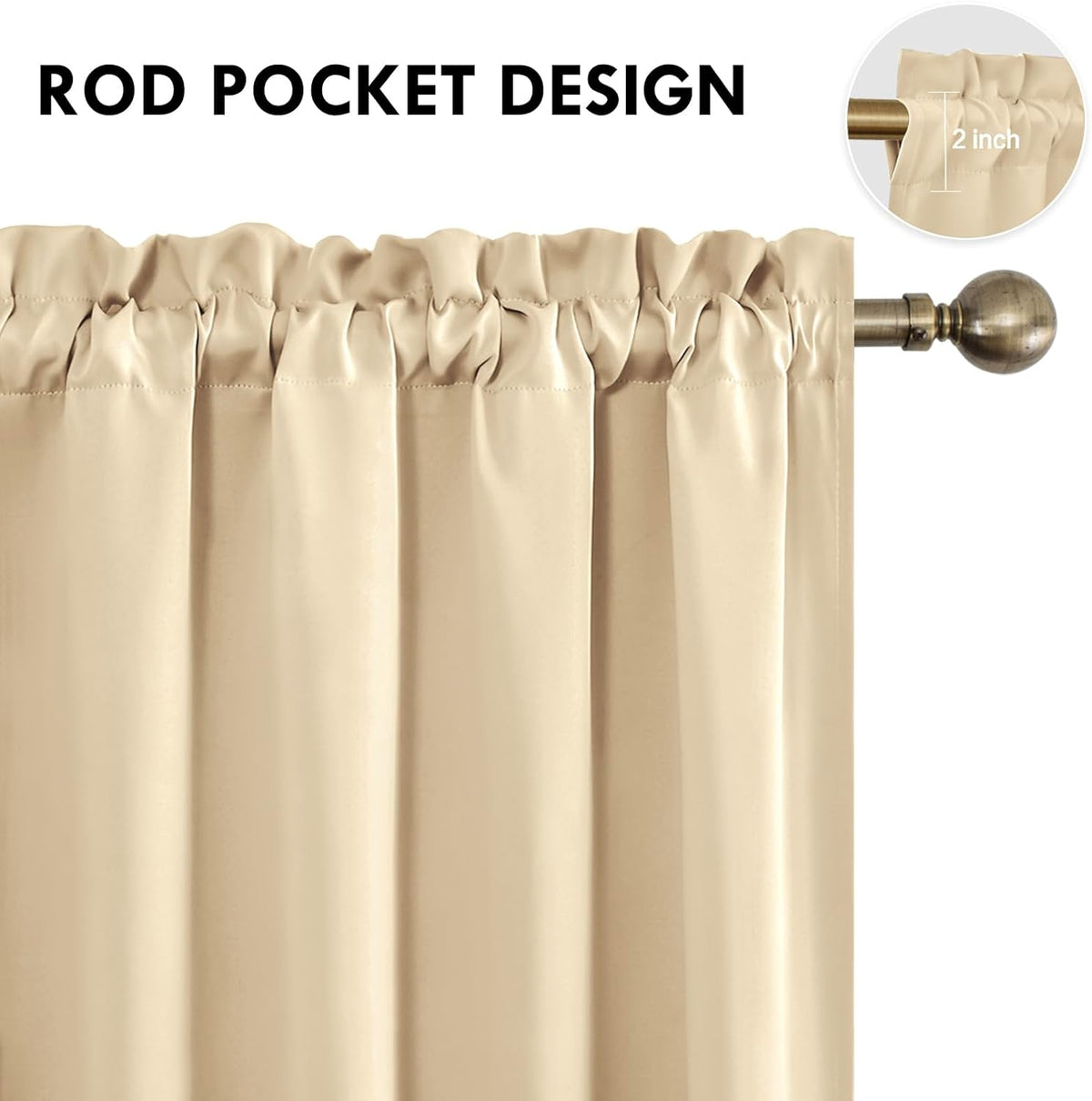 DWCN Blackout Curtains for Living Room Thermal Insulated, Energy Saving & Noise Reducing Bedroom