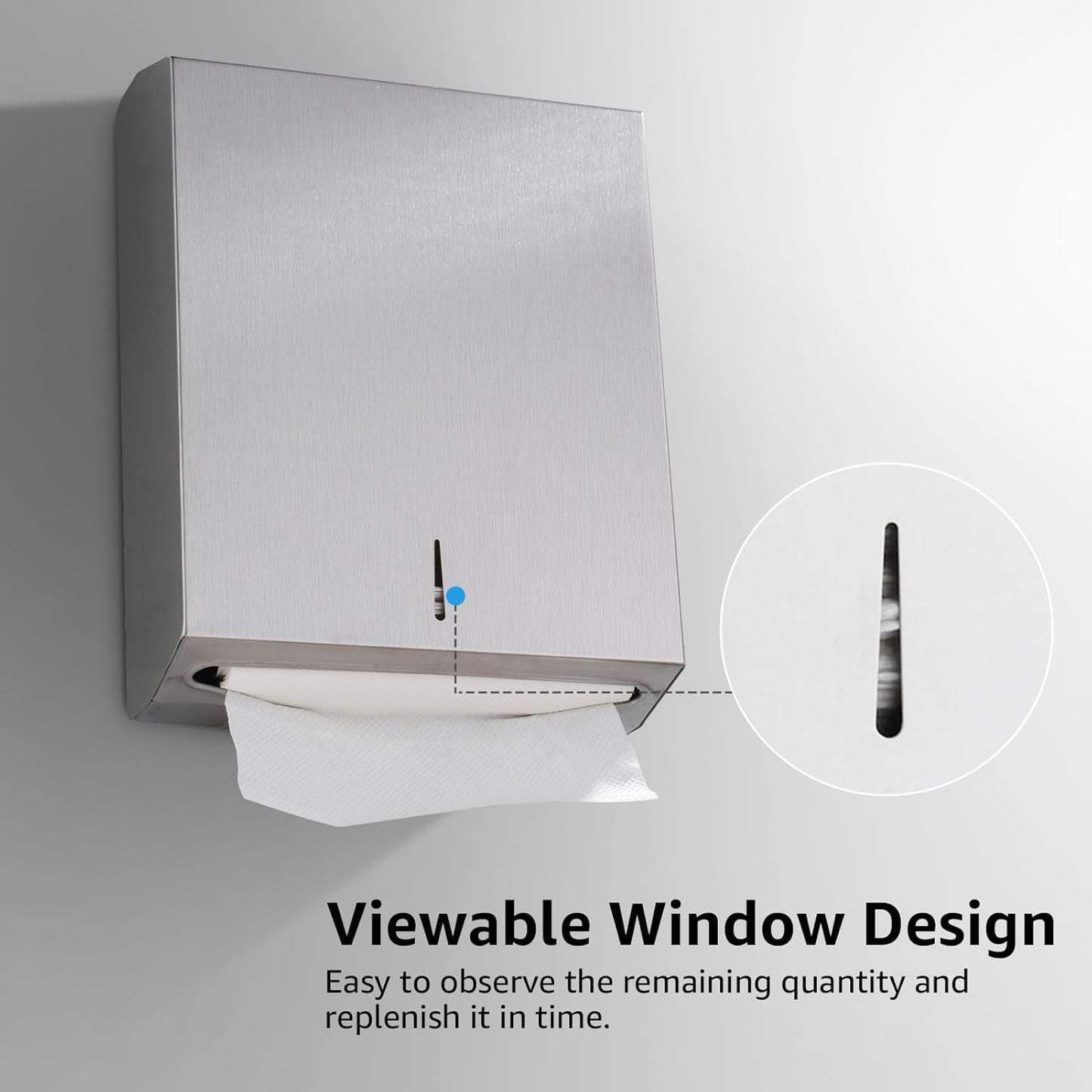 Paper Towel Dispenser Wall Mount - Multifold Trifold Paper Towel Dispensers, Large Capacity