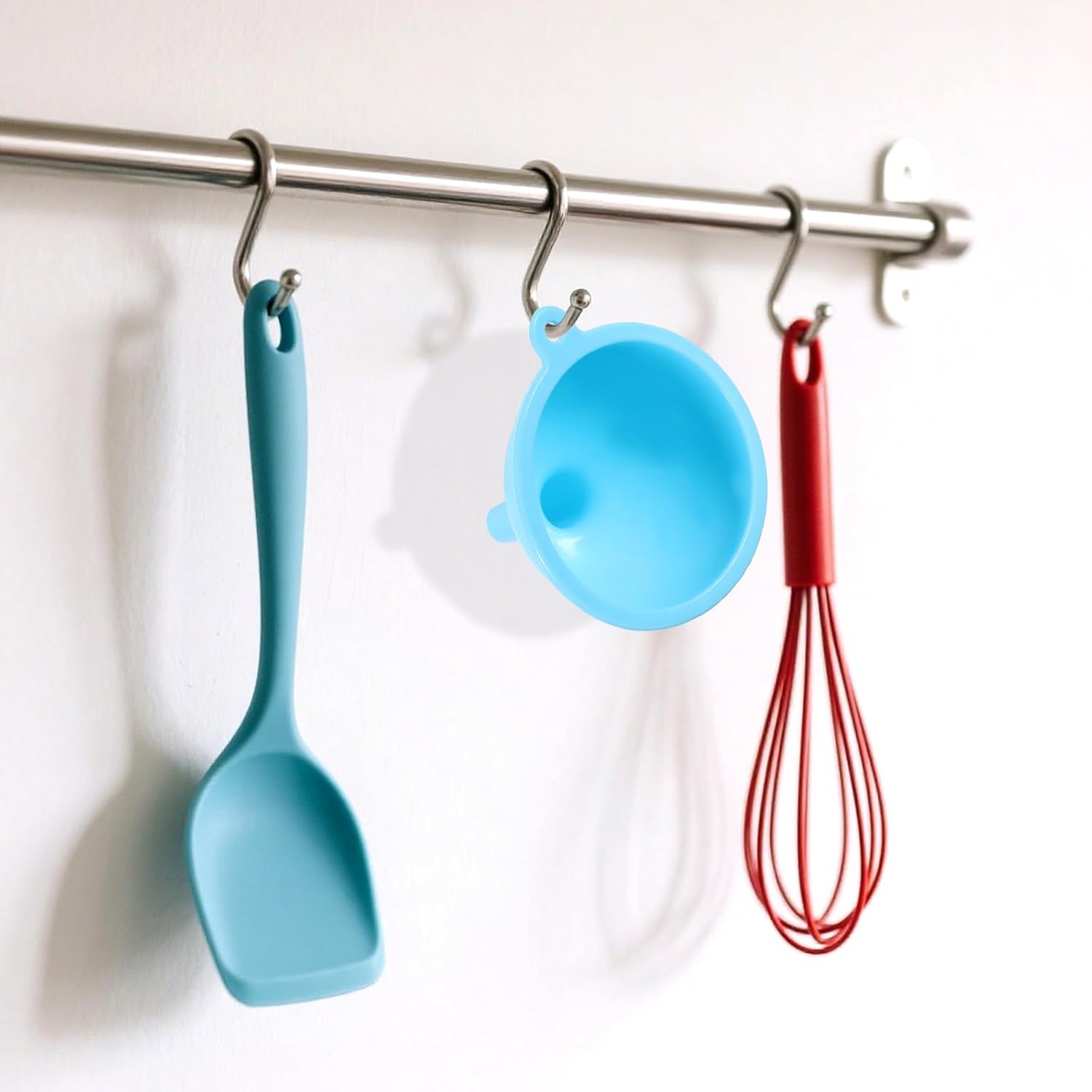 4 Pack Kitchen Silicone Funnel, 4 Colors Kitchen Funnel Set Wide Mouth Funnels for Filling Bottles
