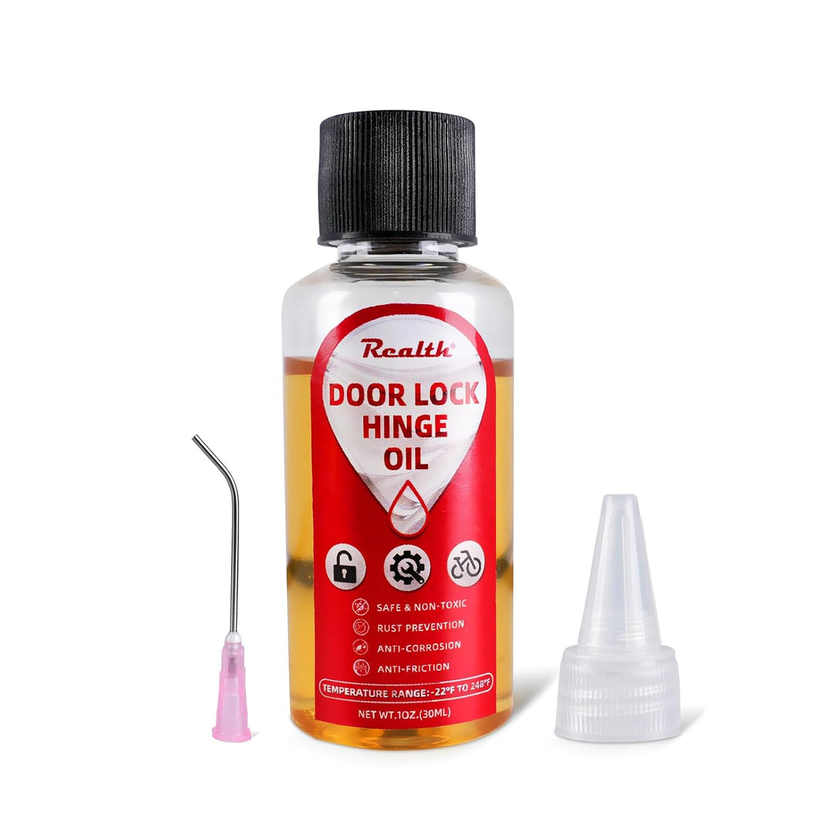 Realth Door Hinge Lubricant -Garage Door Lubricant Oil Great for Squeaky Hinges, Locks, Chains