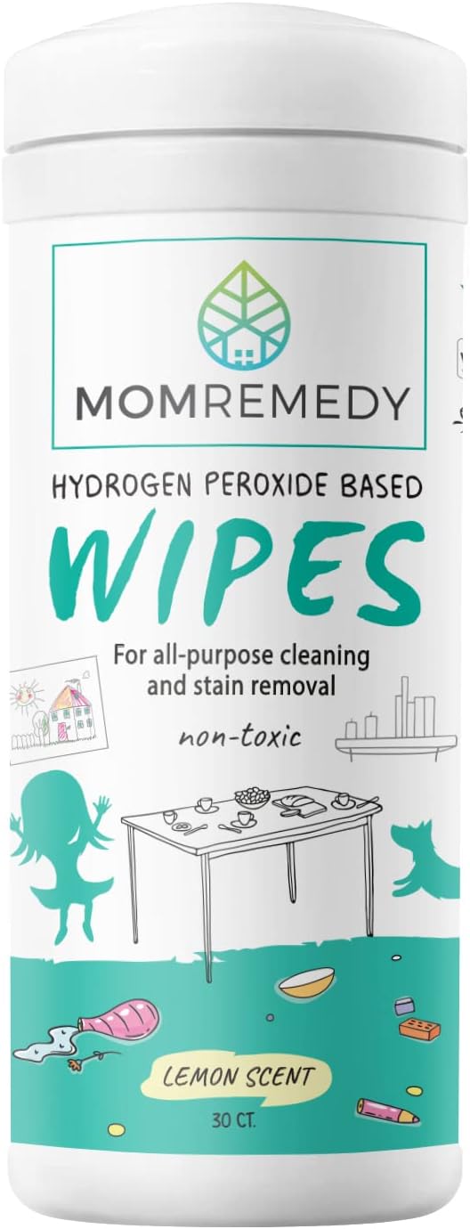MOMREMEDY Hydrogen Peroxide Cleaning Wipes | All Purpose Cleaner and Stain Remover | Multipurpose