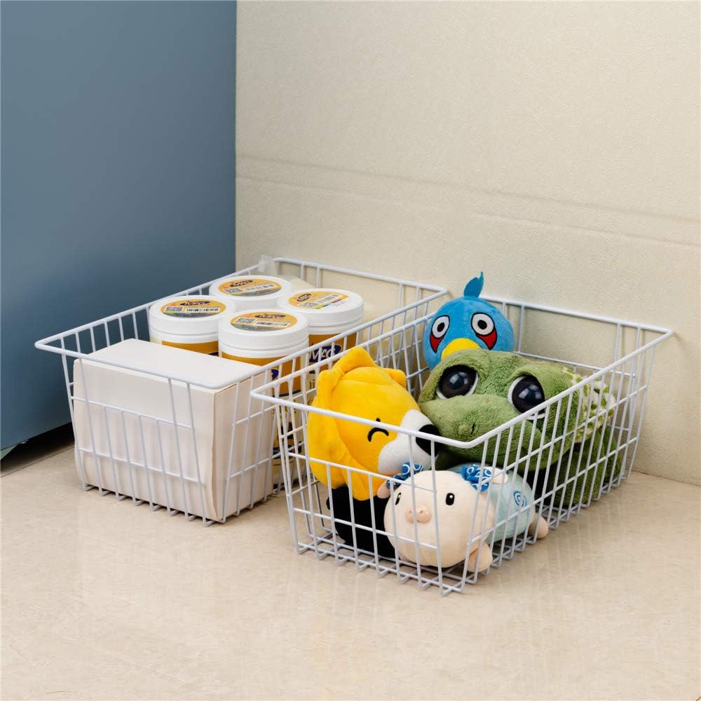 SANNO Wire Metal Baskets Freezer Baskets Farmhouse Organizer Storage Bins Large Organizer Bins for