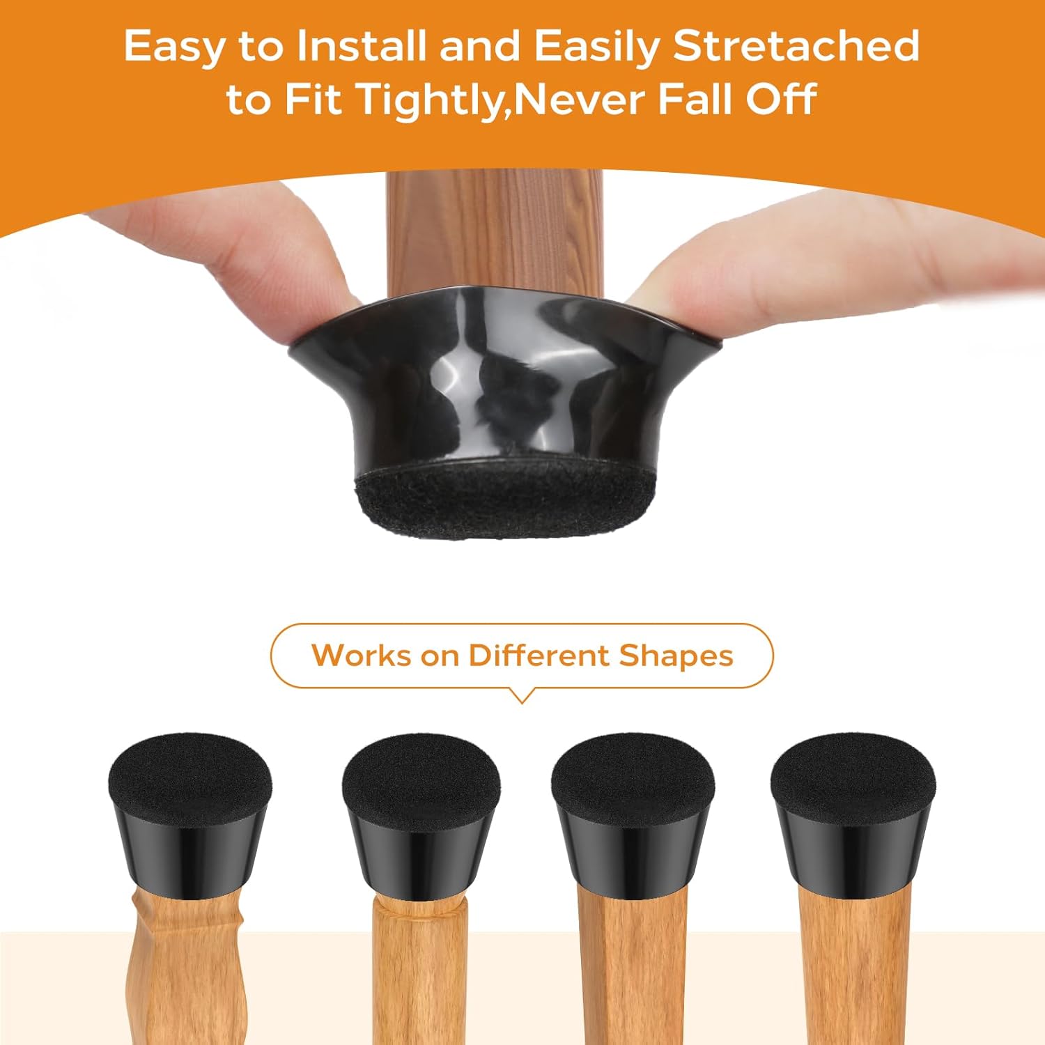 24 PCS Silicone & Felt Chair Leg Floor Protectors for Hardwood Floors - Furniture Pads, Chair Leg
