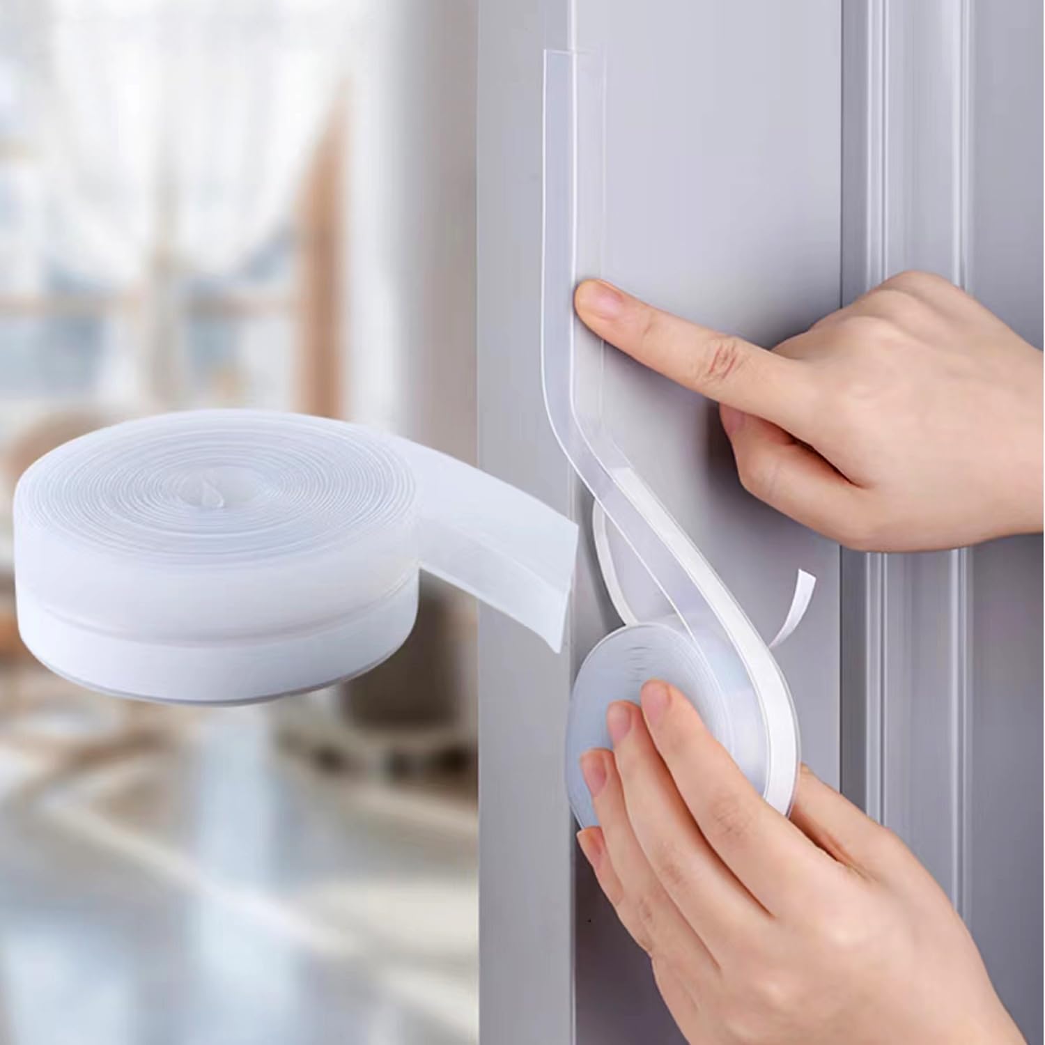 Upgraded 32.8FT Silicone Weather Stripping Door Seal, No Residue Glass Shower Door Seal Strip Under