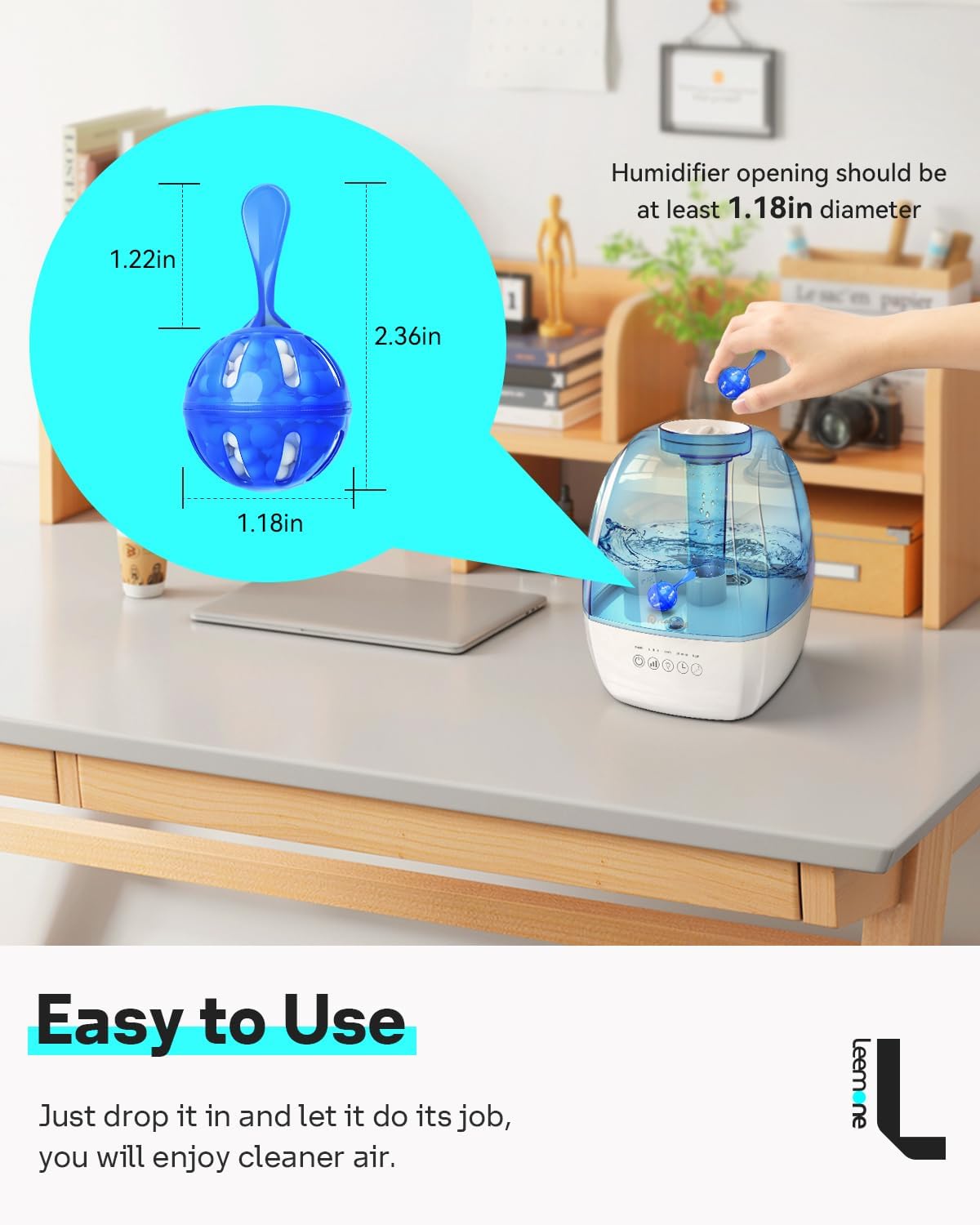 Leemone Humidifier Cleaner 20 Pack, Demineralization Cleaning Ball, Works in All humidifiers and