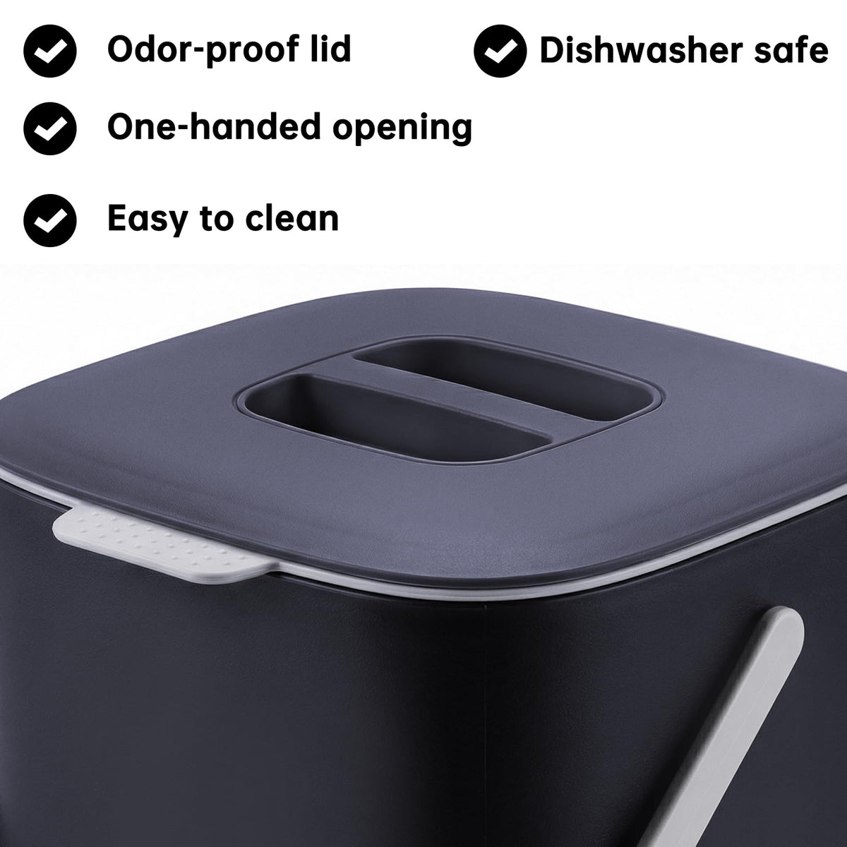 Compost Bin Kitchen, Sealed Countertop Compost Bin，No Filter Required, 0.7Gal Indoor Compost Bin