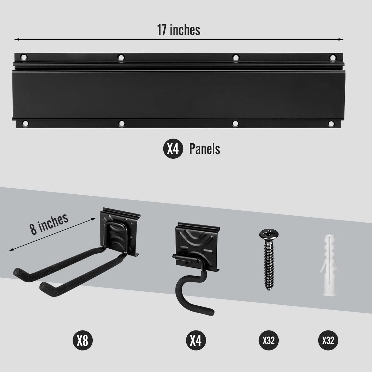 Garage Garden Tool Storage Rack Organizer Wall Mount, Yard Shovel Rack Holder Organization