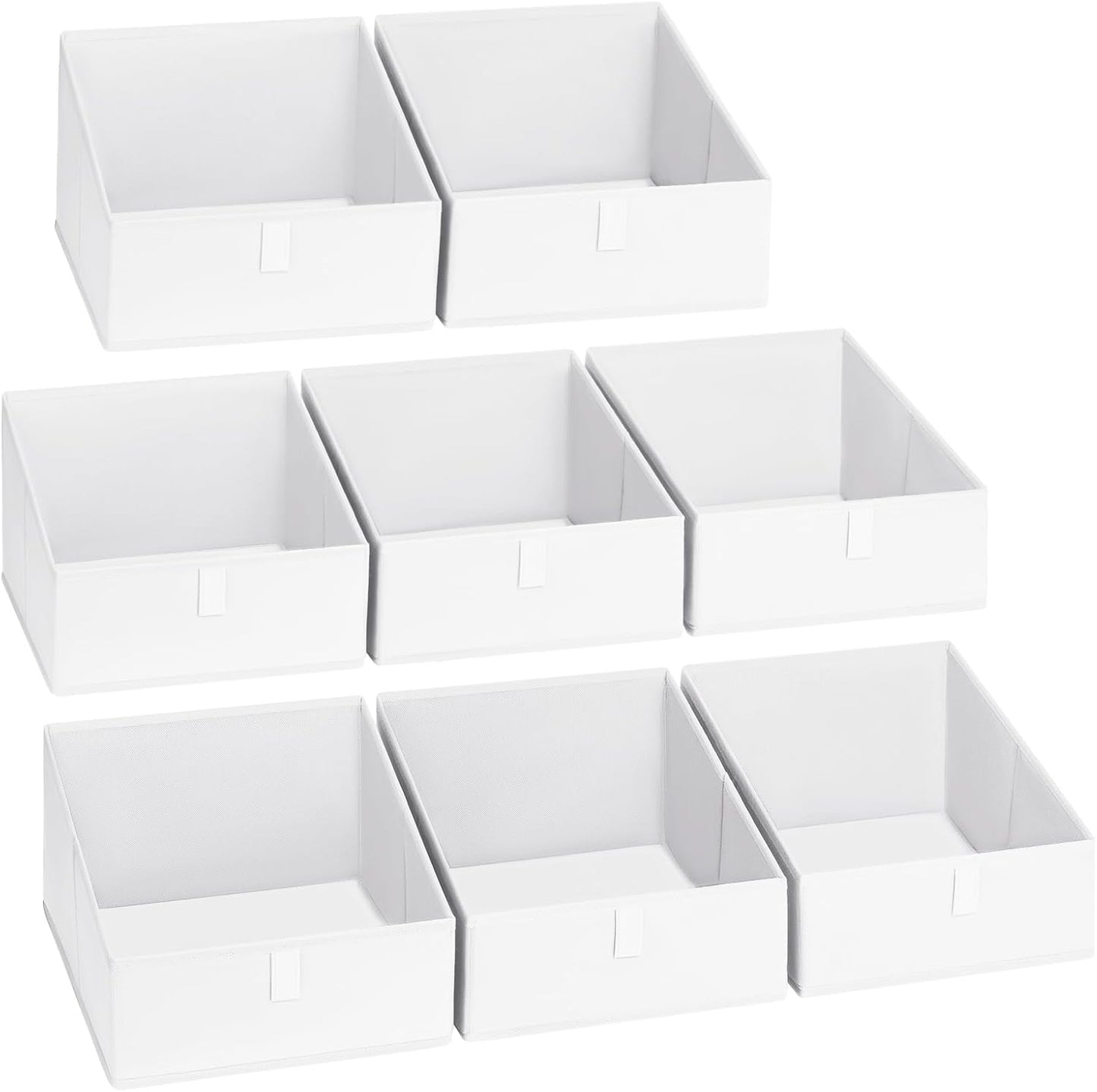 DIMJ Closet Storage Bins 8 Pack - Fabric Trapezoid Closet Organizer Bin, Foldable Storage Baskets