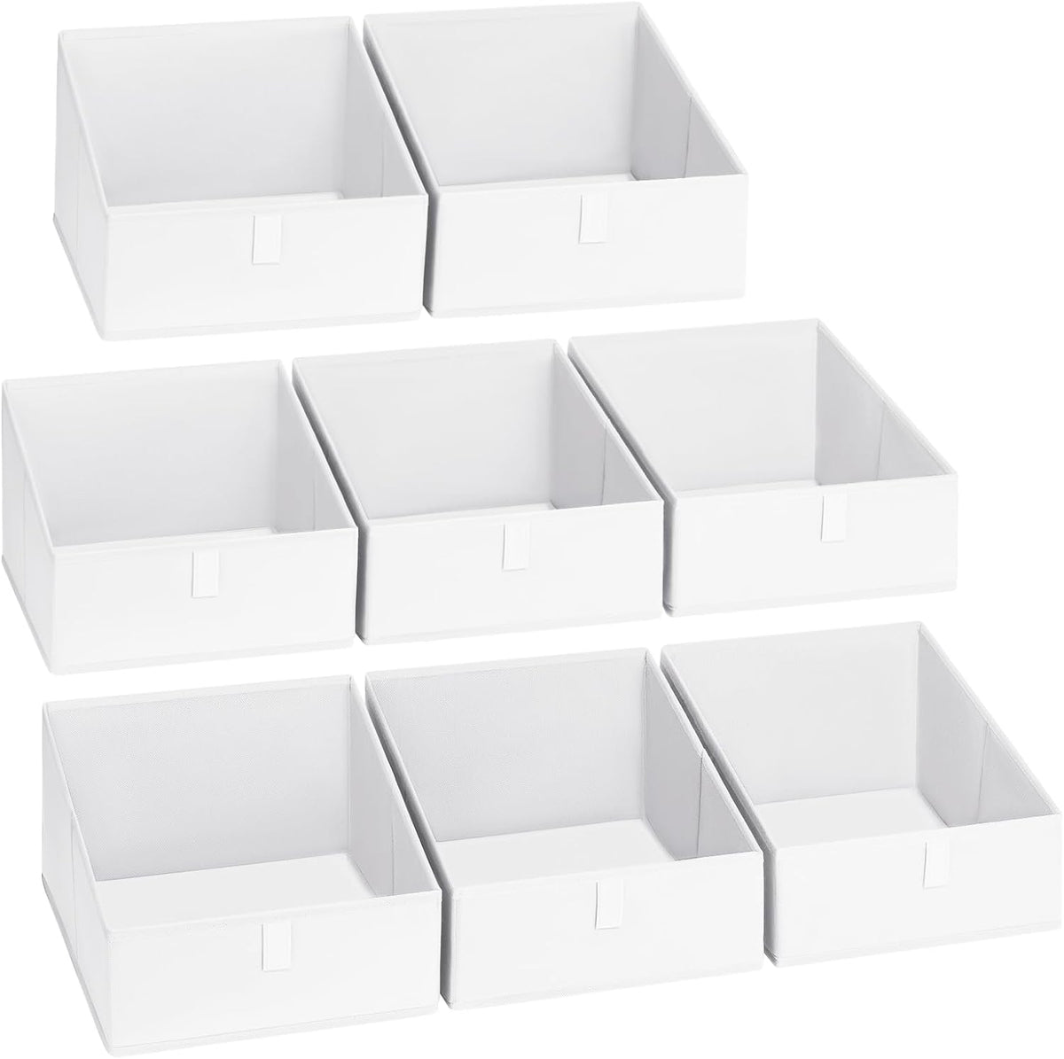 DIMJ Closet Storage Bins 8 Pack - Fabric Trapezoid Closet Organizer Bin, Foldable Storage Baskets