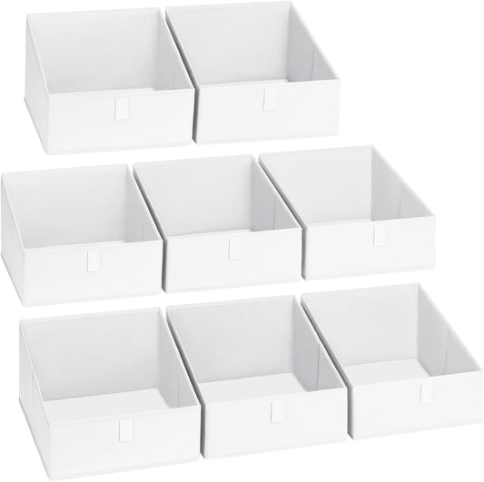 DIMJ Closet Storage Bins 8 Pack - Fabric Trapezoid Closet Organizer Bin, Foldable Storage Baskets