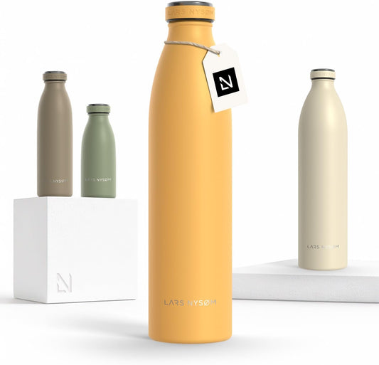 LARS NYSØM Stainless Steel Insulated Water Bottle 12oz 17oz 25oz 34oz 51oz | Insulated Thermo Flask