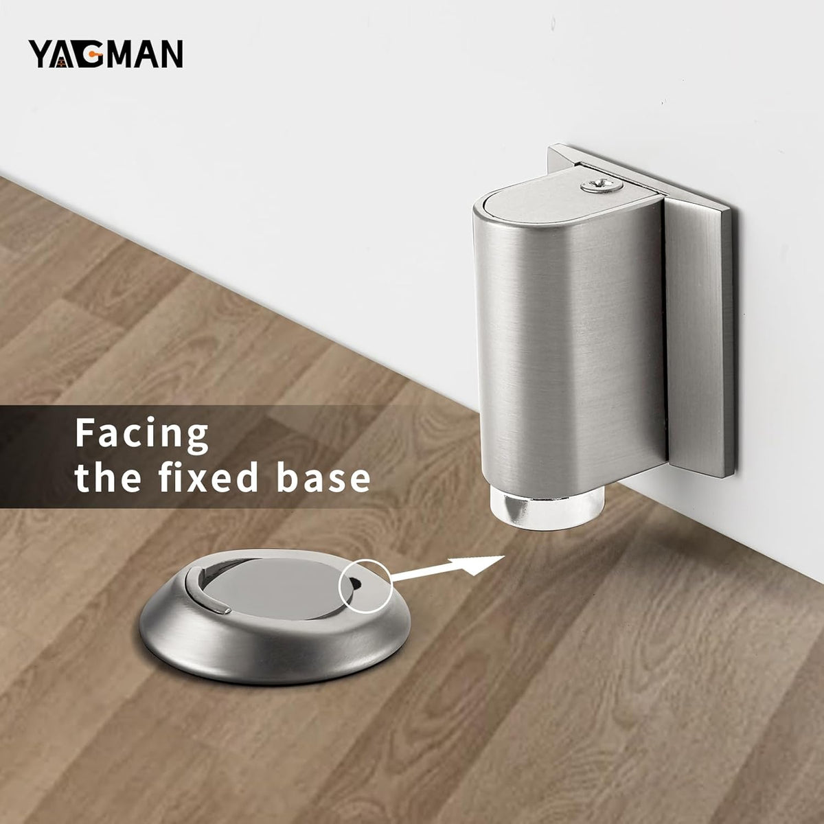 2 Pack Magnetic Door Stoppers Retractable Bottom of Door Holder No Drilling Mount Floor Door Stop